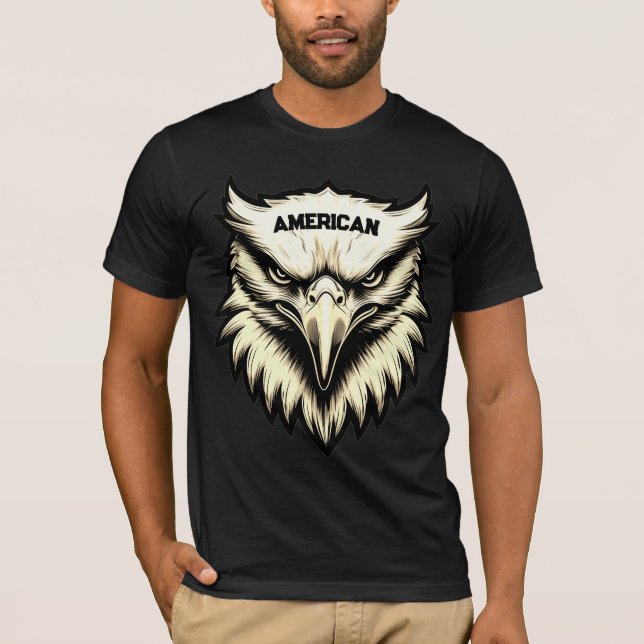 T-shirt américain sur mesure à la tête d'aigle de  (Devant)
