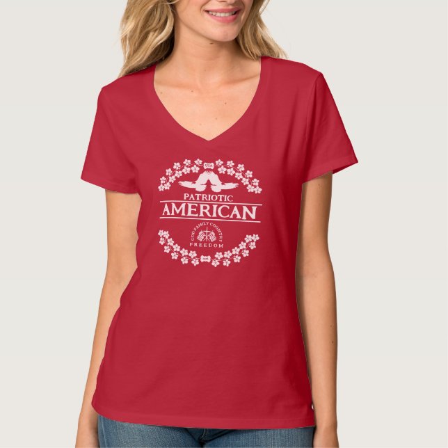 T-SHIRT AMÉRICAIN | USA 1776 | DIEU FAMILLE PAYS LIBERTÉ (Devant)