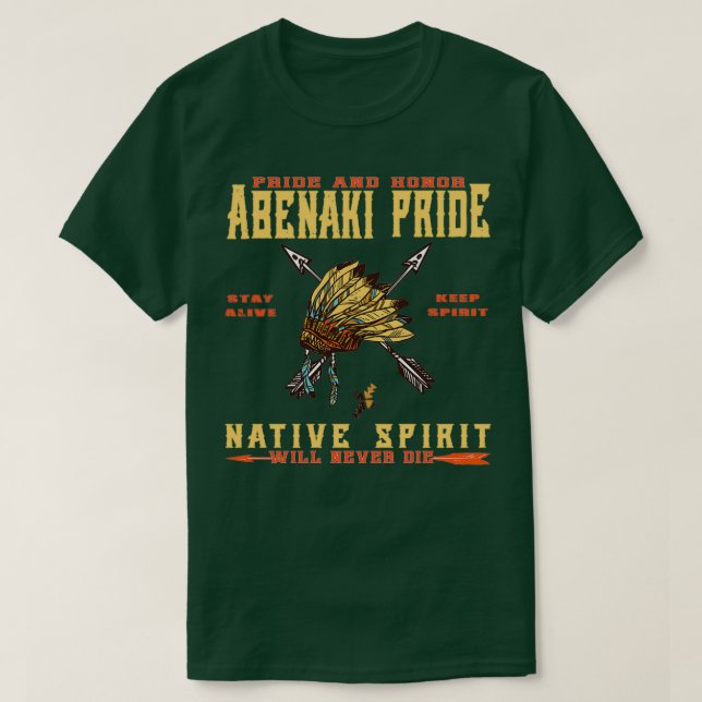 T-SHIRT AMÉRICAINE NATALE ABENAKI PRIDE SPIRIT  (Design devant)