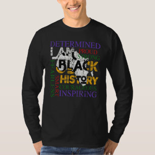 T-shirt American Afrocentric Black i Am noir histoire lun