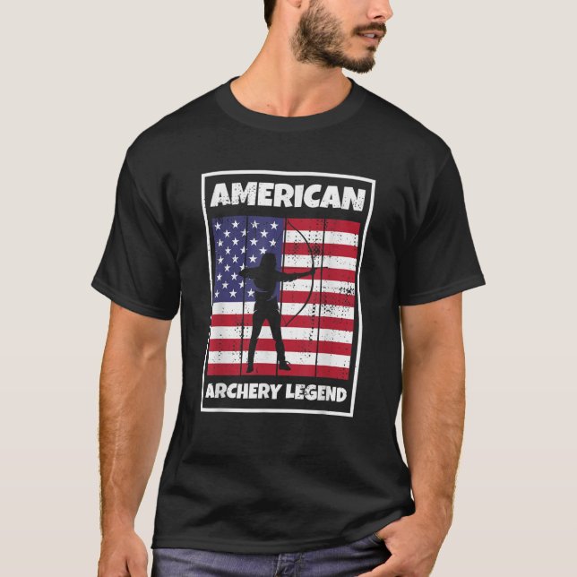 T-shirt American Archery Legend for Bow Hunter Archer USA (Devant)