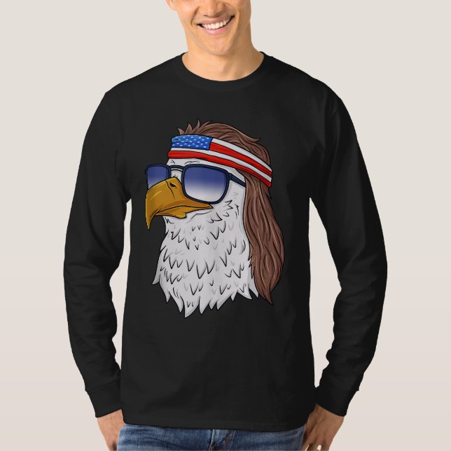 T-shirt American Bald Eagle Mullet 4 juillet Funny USA P (Devant)