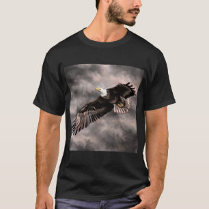 T-shirt American Bald Eagle Volant dans les nuages