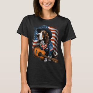 T-shirt American Basset Hound Guitare USA County Music
