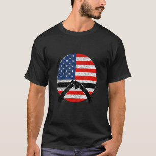 T-shirt American Black Belt Karate Brésilien Jiu Jitsu Jud