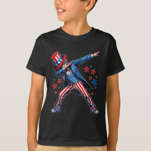 T-shirt American Boy Dabbing Patriotique 4 juillet Enfants