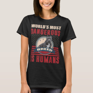 T-shirt American Bull Pitbull Humains race dangereuse T-Sh