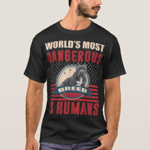T-shirt American Bull Pitbull Humains race dangereuse T-Sh