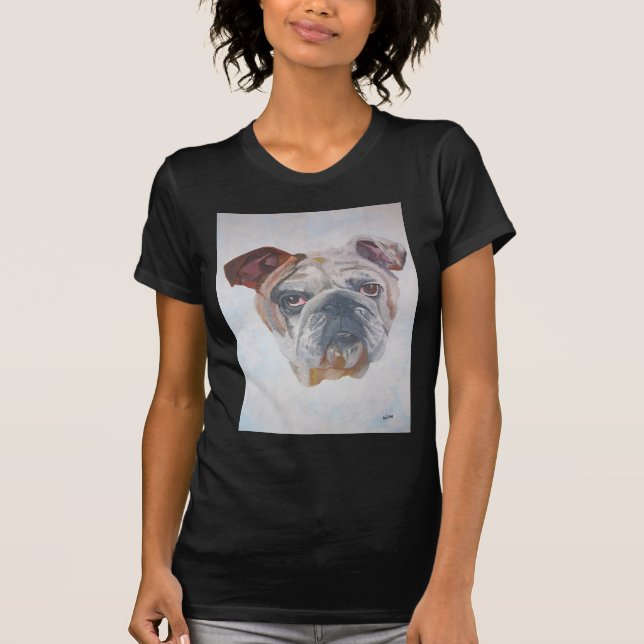 T-shirt American Bulldog Artistic Pet Portrait (Devant)