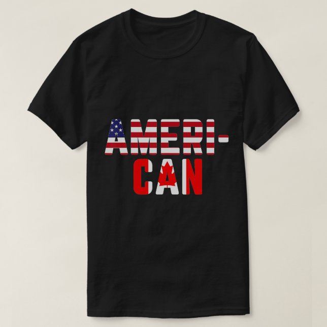 T-shirt American Canadian Flag Amérique Canada Patriotique (Design devant)
