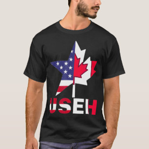 T-shirt American Canadian Giant Maple Leaf USEH Drapeau St