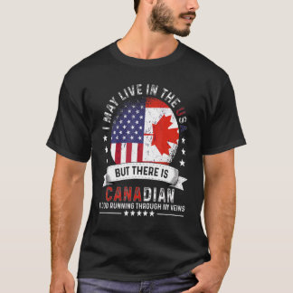 T-shirt American Canadian Home in US Patriot American Cana