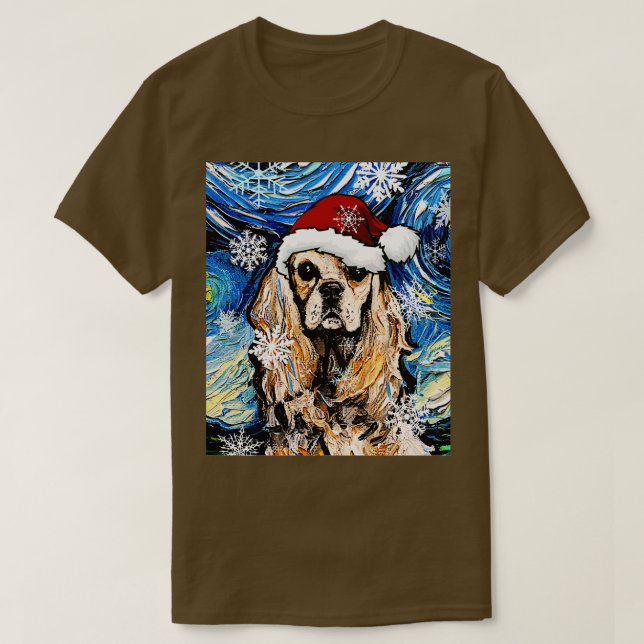 T-shirt American Cocker Spaniel Père Noël (Design devant)