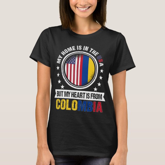 T-shirt American Colombian Flag Heart Colombia Patriot (Devant)