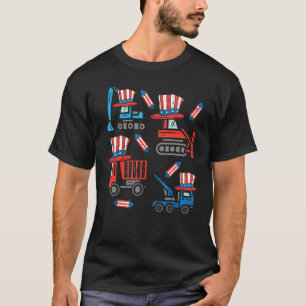 T-shirt American Contruction 4th Of July Fourth Toddler Bo