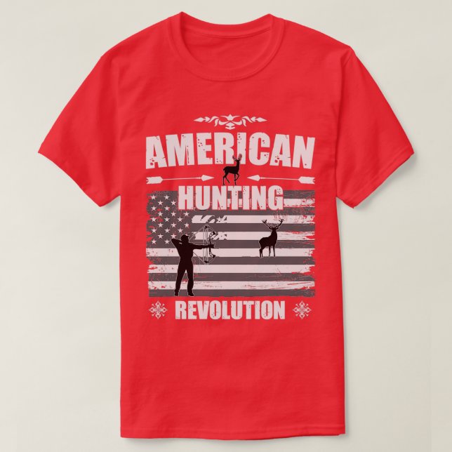 T-shirt American Deer Hunter Patriotique Pour Hommes Femme (Design devant)