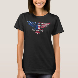 T-shirt American Eagle and Flag design.Manche longue.