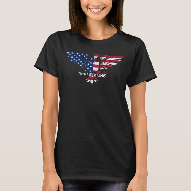 T-shirt American Eagle and Flag design.Manche longue. (Devant)