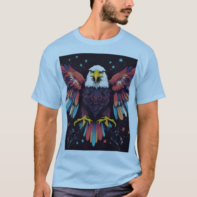 T-shirt American Eagle avec symboles patriotiques (Devant)