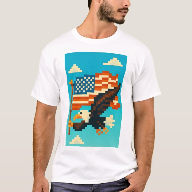 T-shirt American Eagle Pixel Art (Devant)