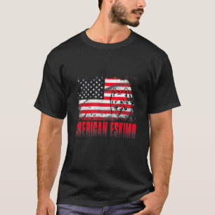 T-shirt American Eskimo American Drapeau Chien Papa Chien 