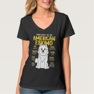 T-shirt American Eskimo Anatomie Chien Maman Papa mignonne