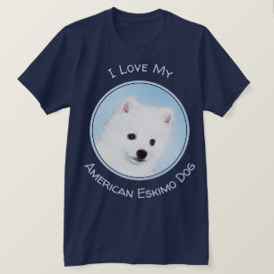 T-shirt American Eskimo Dog Painting - Original Dog Art