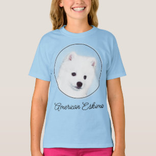 T-shirt American Eskimo Dog Painting - Original Dog Art T-