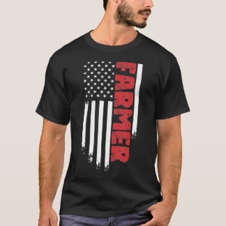 T-shirt American Farmer USA Drapeau Agriculture