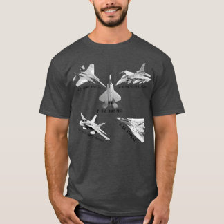 T-shirt American Fighters Jets F22 Raptor F14 Tomcat Plane