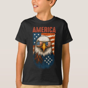 T-shirt American Flag Bald Eagle Patriotique 4 juillet Éta