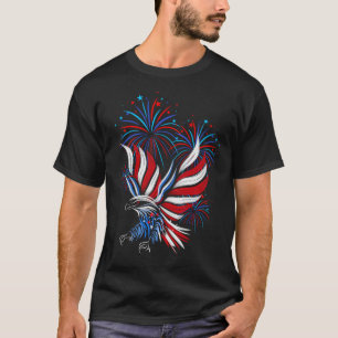T-shirt American Flag Bald Eagle Patriotique 4 juillet USA