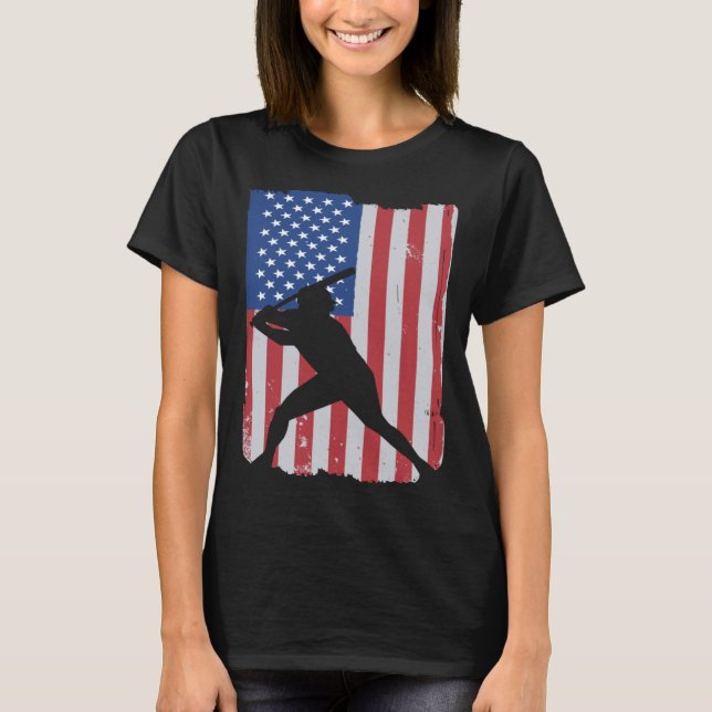 T-shirt American Flag Baseball (Devant)