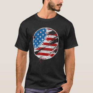 T-shirt American Flag Baseball Juillet 4 Usa Hommes Femmes