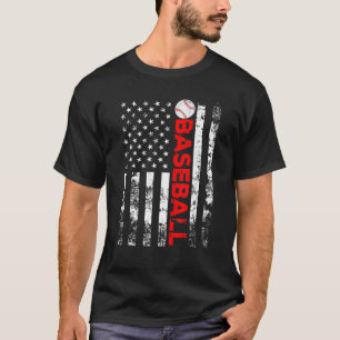 T-shirt American Flag Baseball Team Cadeau