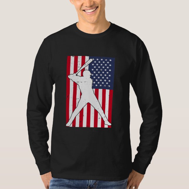T-shirt American Flag Baseball Team Cadeau (Devant)