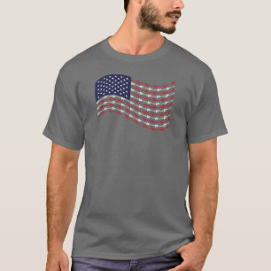 T-shirt American Flag Bass Guitar Rocking aux États-Unis