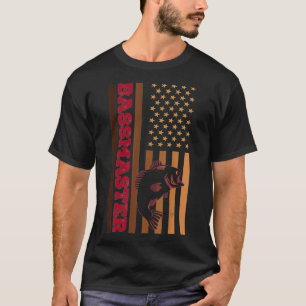 T-shirt American Flag Bassmaster Fishing present for Bassh