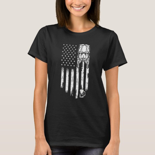 T-shirt American Flag Beer Beer Drinking Costume Beer (Devant)