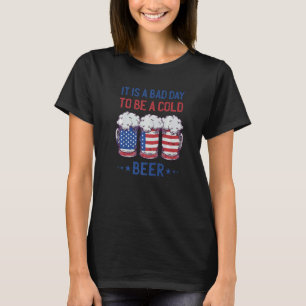 T-shirt American Flag Beer Glass C'est un mauvais jour d'ê