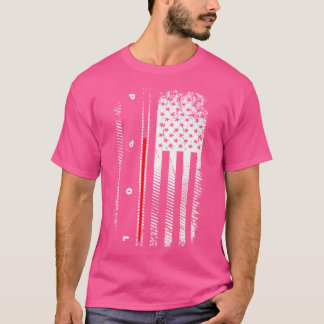 T-shirt American Flag Billiards Pool Joueur Apparel Billia