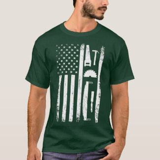 T-shirt American Flag Carpenter Tools Woodworker Crafsman