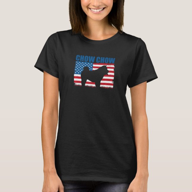 T-shirt American Flag Chow Chow (Devant)