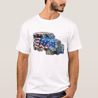 T-shirt American Flag Classic Car