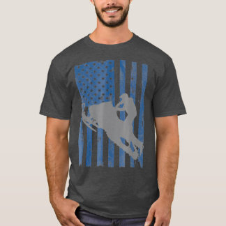 T-shirt American Flag Cool Snowmobile