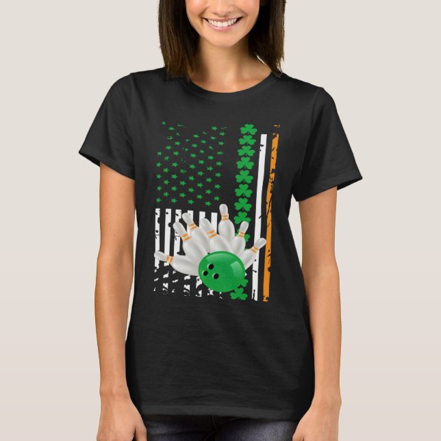 T-shirt American Flag DayIrish American Bowling Flag for U (Devant)