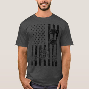 T-shirt American Flag Deadlift Workout Fitness Exercice