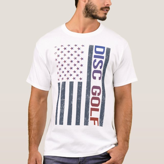 T-shirt American Flag Disk Golf (Devant)