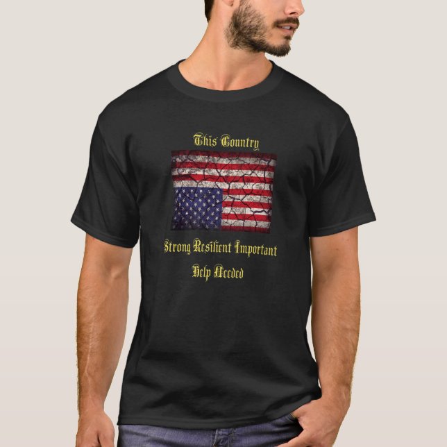 T-shirt American Flag Distress Upside Down Patriot Pavemen (Devant)