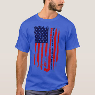 T-shirt American Flag Field Hockey USA Patriotique
